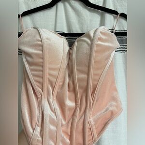 Pink Luxlabel velvet structured corset size XL